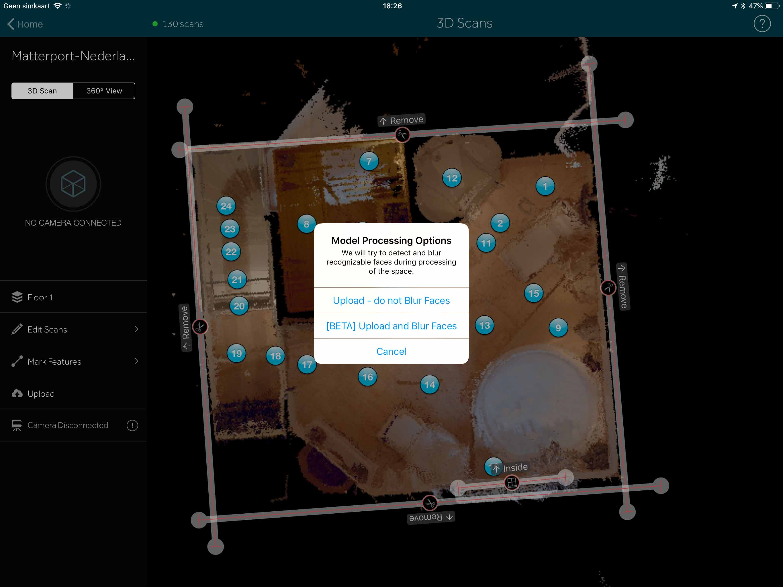 Functie in matterport van Blur Faces